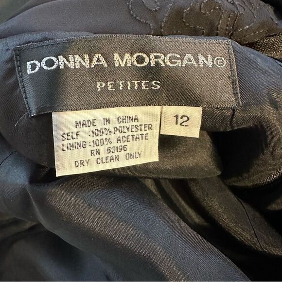 VTG DONNA MORGAN BEADED EMBROIDERED‎ SHEER MESH FITTED COCKTAIL SHEATH DRESS 12P - Picture 11 of 13